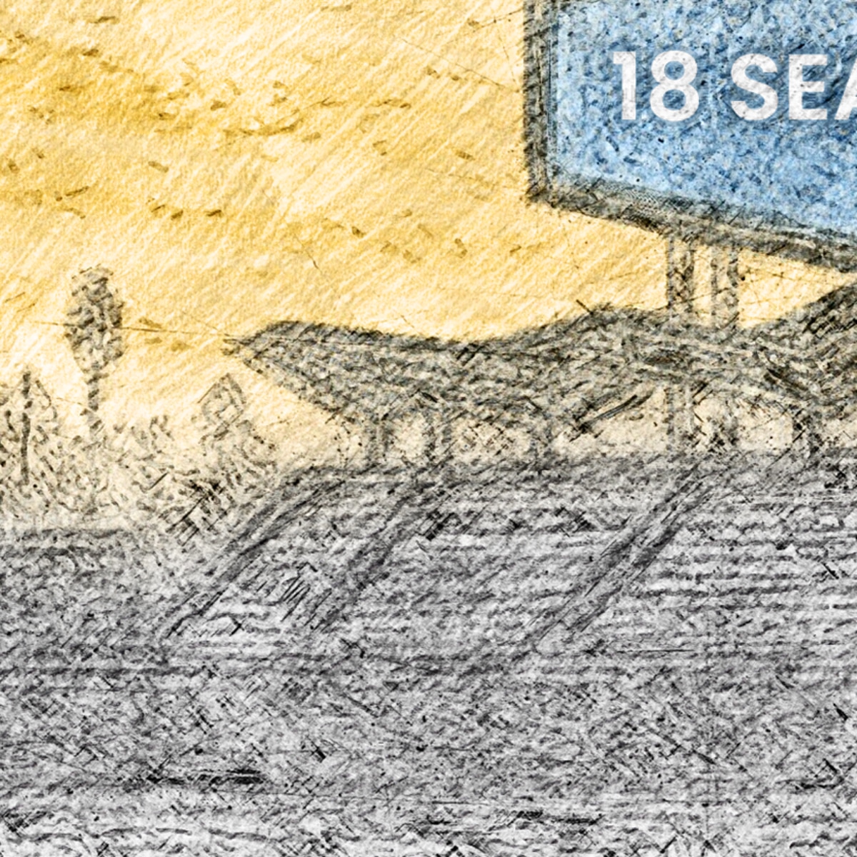 Golden Sunset Over Chavez Ravine, "The Claw's Retirement Tribute, Limited Edition 12" x 12" Fine Art Print