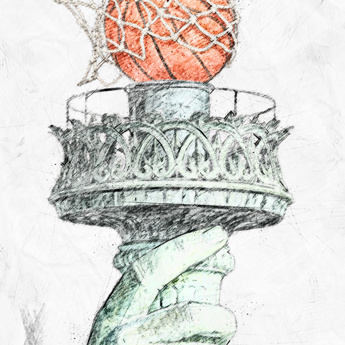 close-nba-nyk-finals-03 It's Up To You, New York, New York! 2026 NBA Finals 12 x 12" Limited Edition Fine Art Print