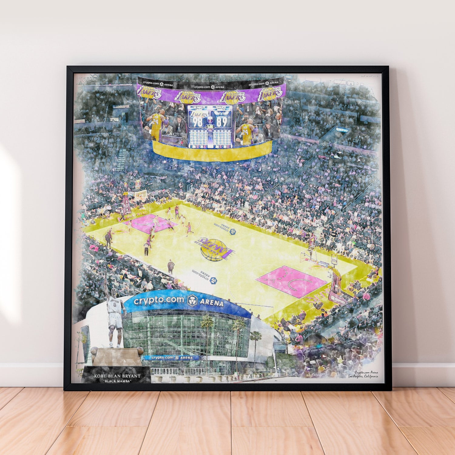 Crypto.com Arena Print / Canvas Wall Art, Los Angeles Lakers Basketball Arena Art