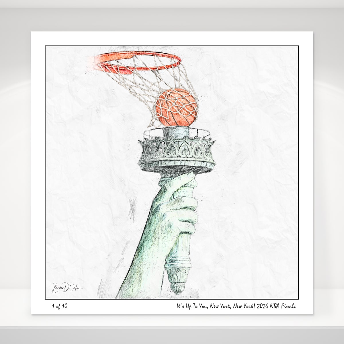 It's Up To You, New York, New York! 2026 NBA Finals 12 x 12" Limited Edition Fine Art Print