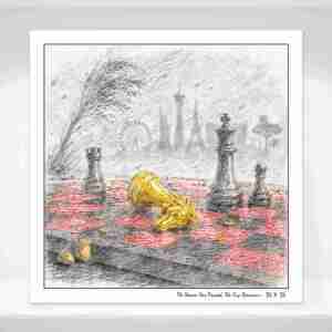 "The Storm Has Passed, The Cup Remains" 2026 NHL Champions, Carolina 12 x 12" Limited Edition Fine Art Print